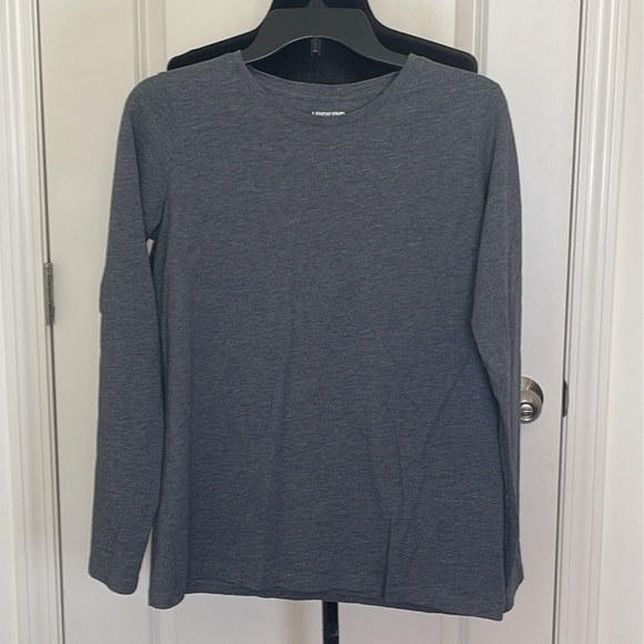 Lands End Relaxed Fit Gray Long Sleeve Shirt Size S (6-8) - Picture 1 of 5
